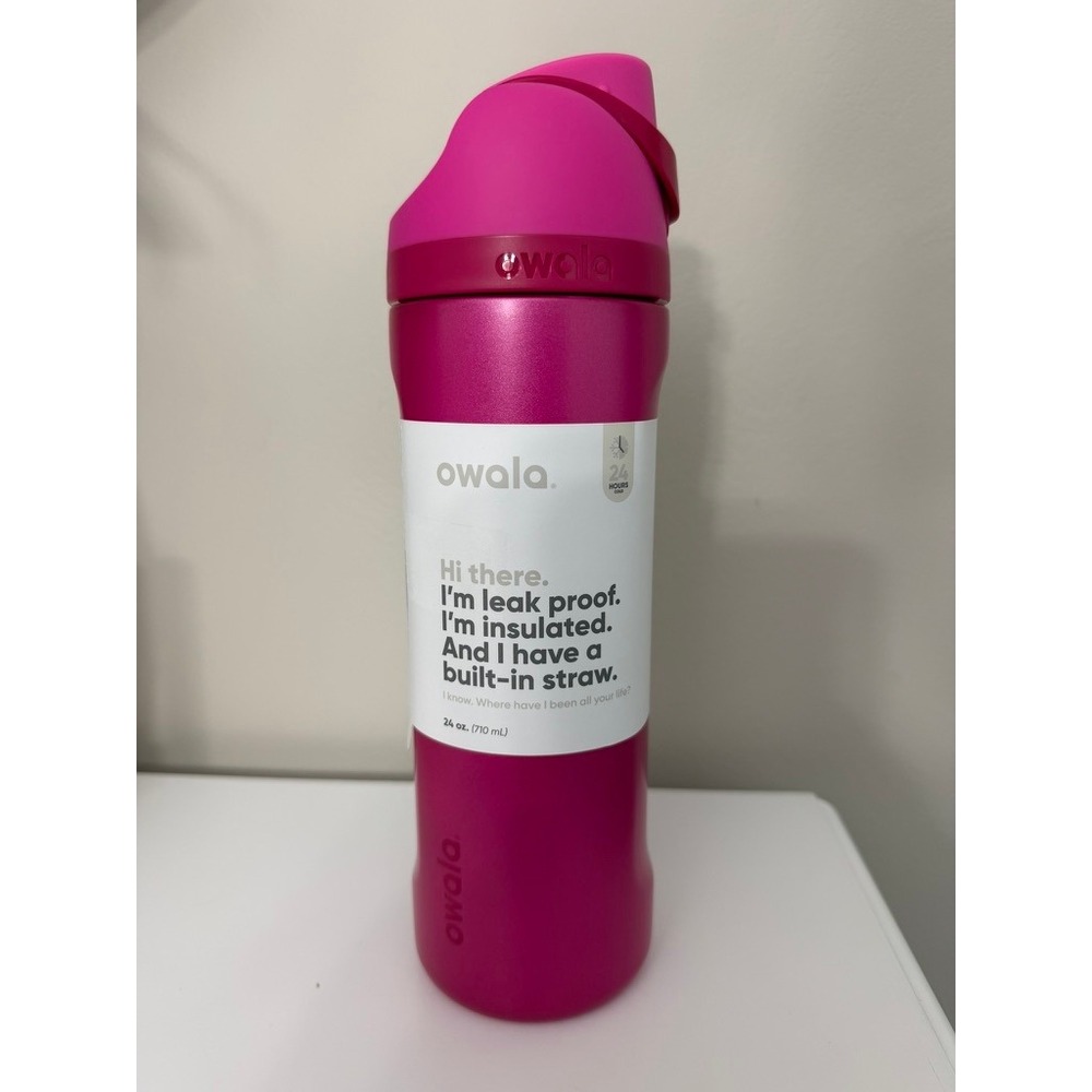 Owala FreeSip Water Bottle Unisex 24oz Pink Insulated Stainless Steel NWT